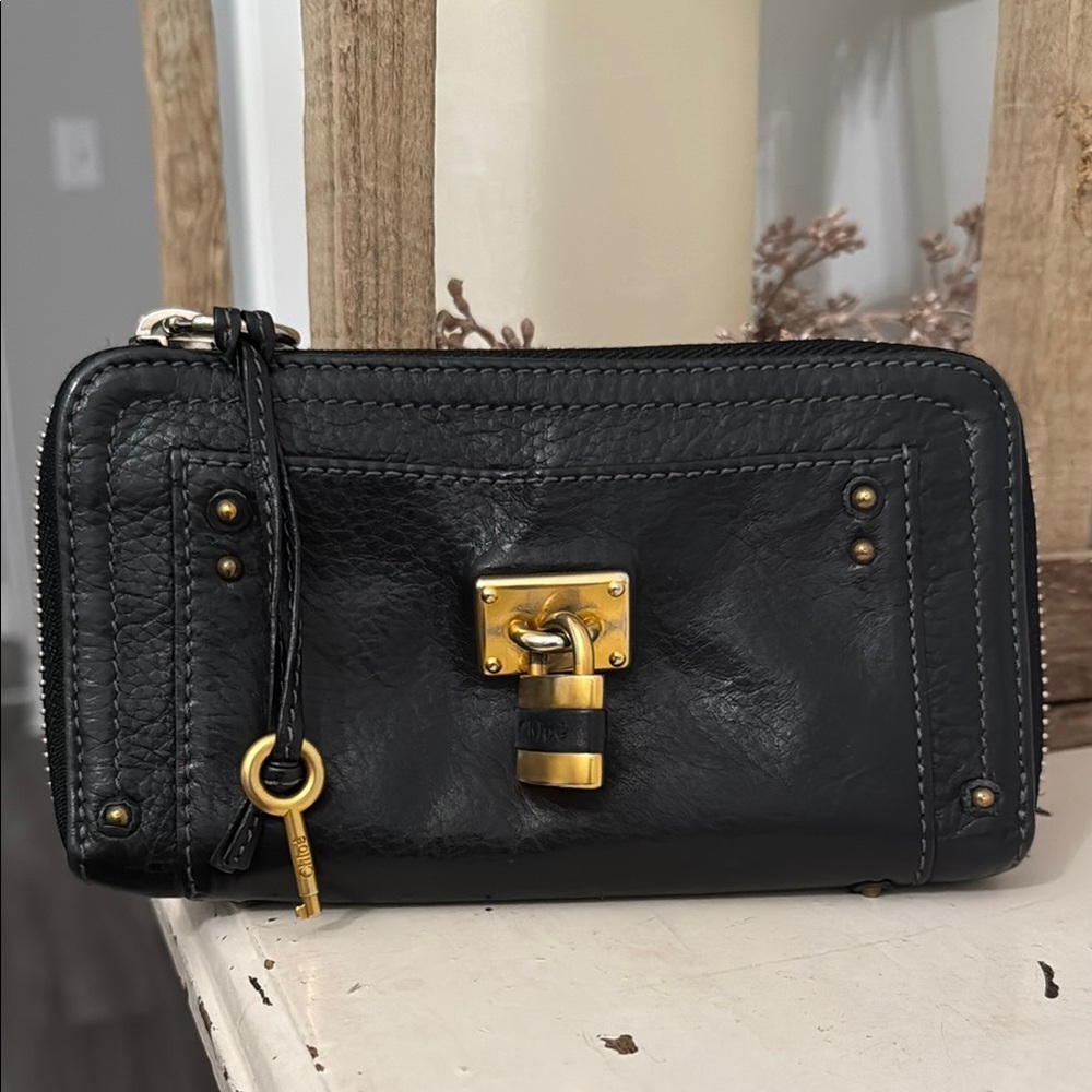Chloe Paddington Zip Around Wallet in black